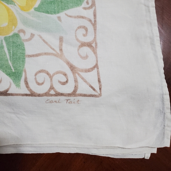 Leacock Prints Vintage Infinity Trellis with Yellow Magnolia Foliage Tablecloth - Picture 8 of 8